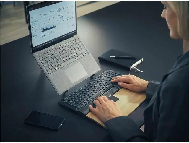 Alt view image 2 of 5 - Contour Balance Keyboard - Cable Connectivity - USB Interface - Windows, Mac OS X - QWERTY Layout - PC, Mac - Plastic - AAA Battery Size Supported - Black