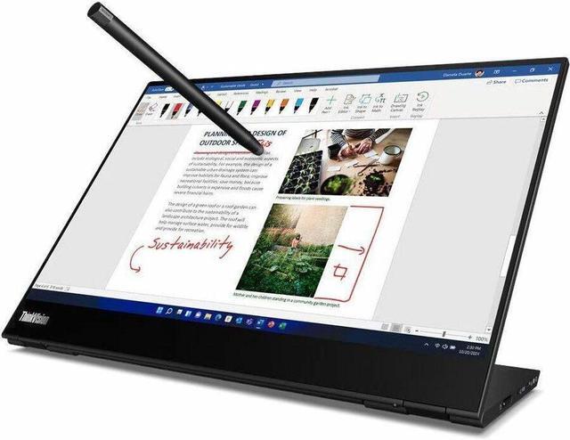 Alt view image 13 of 16 - Lenovo ThinkVision M14t Gen2 14 inch Monitor