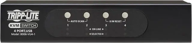 Alt view image 12 of 20 - Tripp Lite by Eaton 4-Port VGA KVM Switch for USB or PS/2 Keyboard/Mouse