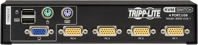 Alt view image 15 of 20 - Tripp Lite by Eaton 4-Port VGA KVM Switch for USB or PS/2 Keyboard/Mouse