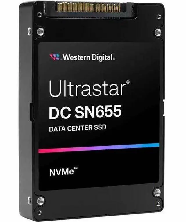 Main image of WD Ultrastar DC SN655 WUS5EC0C1ESP7Y3 61.44 TB Solid State Drive - U.3 15 mm Internal - PCI Express NVMe (PCI Express NVMe 4.0) - Read Intensive - Storage Server, Server Device Supported - 1 DWPD - 5