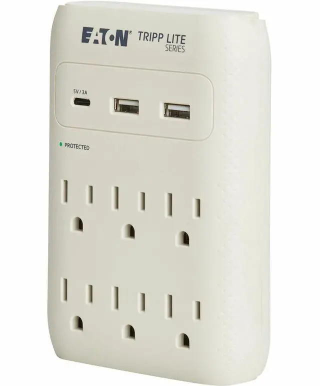 Alt view image 6 of 8 - Eaton Tripp Lite Series Protect It 6-Outlet Surge Protector with USB Gray SK60C