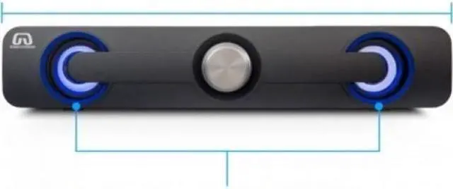 Alt view image 14 of 15 - Desktop Compact USB Powered Wired Multimedia Mini Stereo Sound Bar 3.5mm Audio Jack Blue LED 2.5 Watts