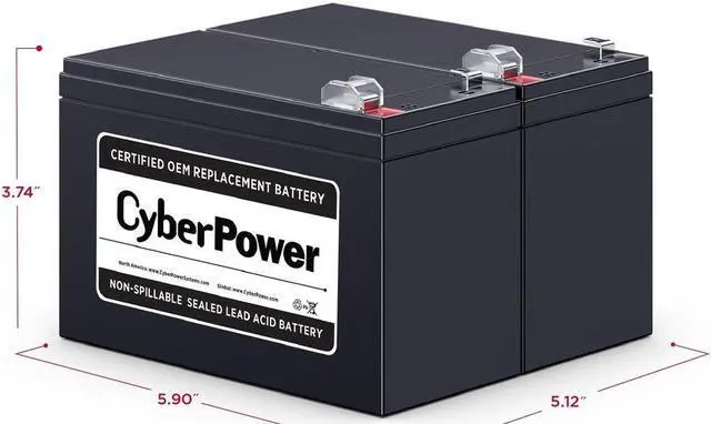 Alt view image 12 of 15 - CyberPower RB1290X2 UPS Replacement Battery Cartridge