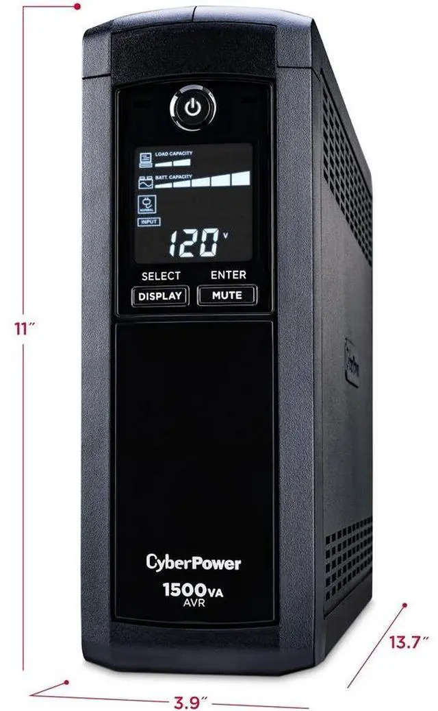 Alt view image 11 of 14 - CyberPower CP1500AVRLCDTAA 1500 VA 900 Watts 12 Outlets UPS