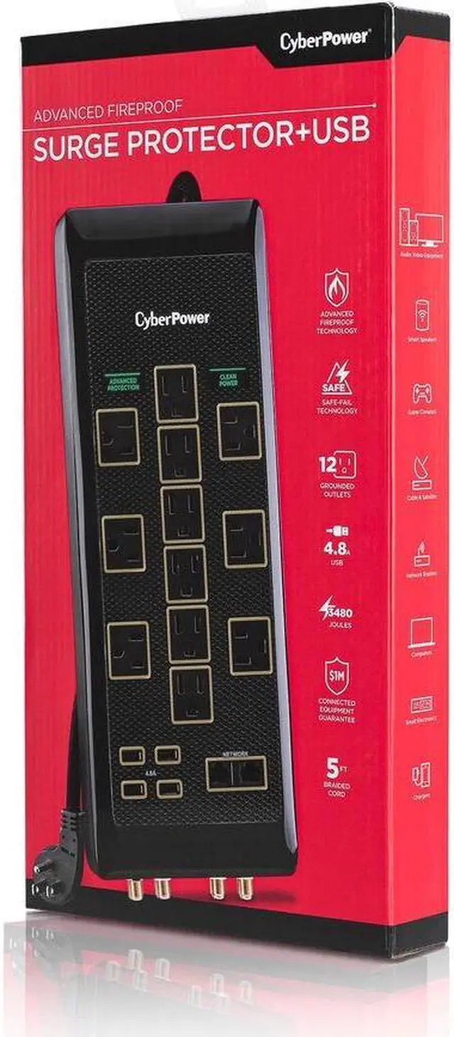 Alt view image 11 of 14 - CyberPower PBJ5UC Premium 12 Surge Protector
