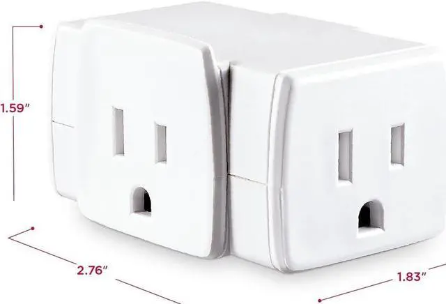Alt view image 4 of 20 - CyberPower GT3WT 3 Sided Outlet Adapter - 3 - NEMA 5-15R Outlet(s), NEMA 5-15P Plug Type, Straight Plug Style