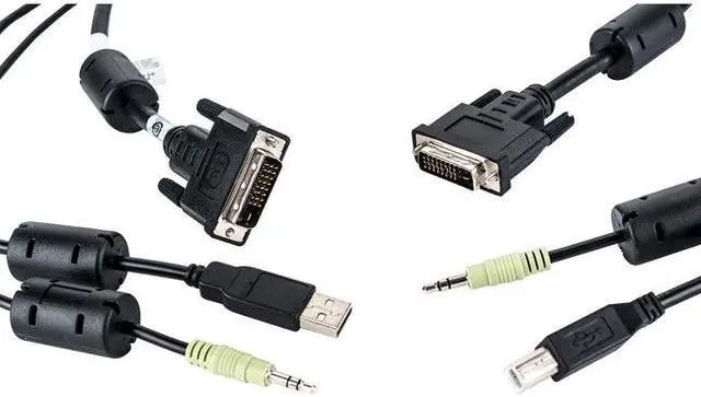 Alt view image 4 of 5 - Vertiv Avocent USB Keyboard and Mouse, DVI-D and Audio Cable, 10 ft. for Vertiv Avocent SV and SC Series Switches