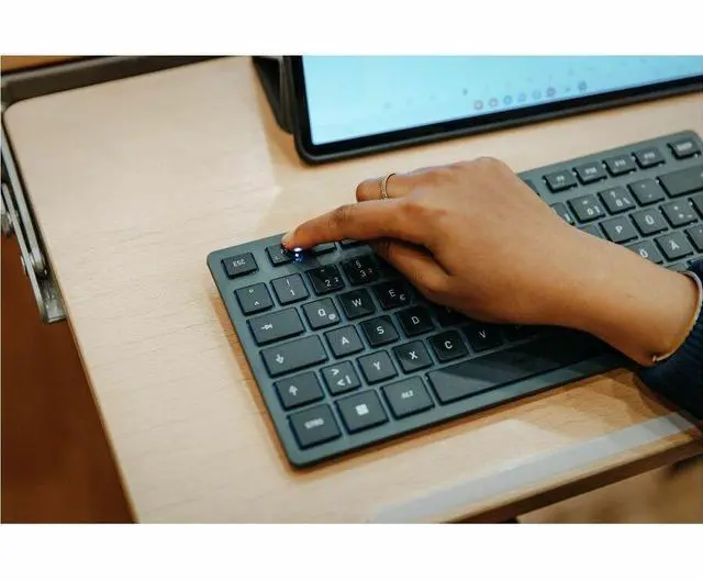 Alt view image 3 of 9 - CHERRY KW 7100 Keyboard - Multi-Device, Compact, 3 Bluetooth Channels, AES-128 Encryption, Status LEDS, Abrasion-proof Key Legends