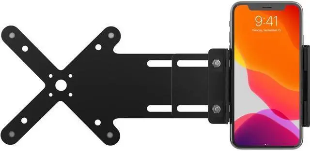 Alt view image 6 of 14 - CTA Digital Adjustable Card Reader Holder with VESA Plate (Black) - 4.6" x 12.5" x 0.3" x - Metal - 1 - Black - Sturdy, Adjustable Arm, Flexible Arm