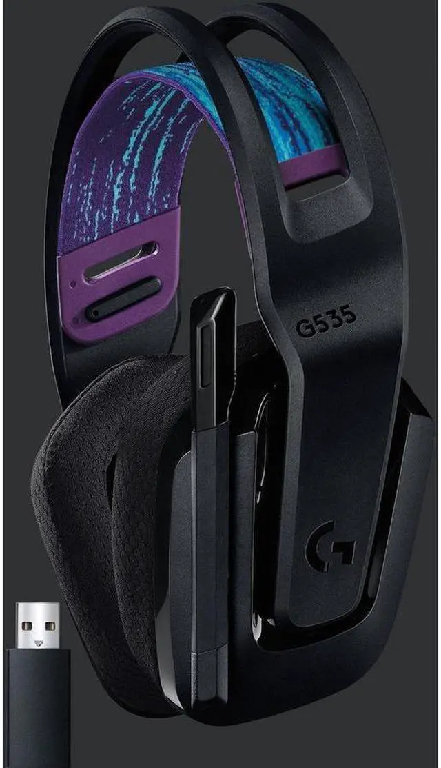 Alt view image 5 of 9 - Logitech G535 Wireless Stereo Over-the-Ear Gaming Headset Black (981-000971)