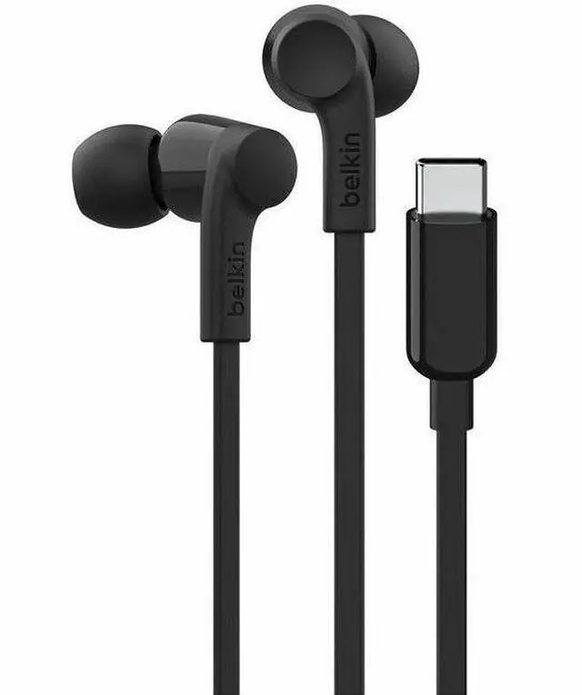 Main image of Belkin SoundForm USB-C Wired Earbuds with Adjustable Volume Limiter - Black