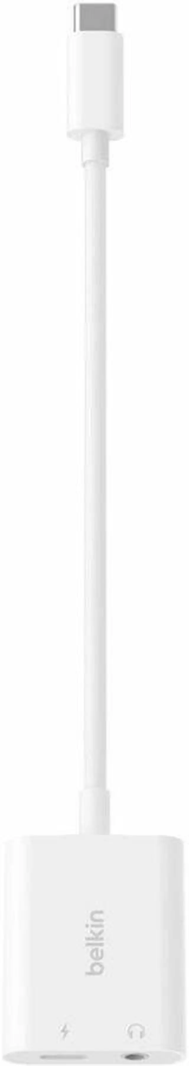 Alt view image 2 of 7 - Belkin RockStar 3.5mm Audio + USB-C Charge Adapter - Mini-phone/USB-C Audio/Data Transfer Cable for Smartphone, Tablet, Notebook, Audio Device, USB Device - First End: 1 x 24-pin USB Type C - Male - S