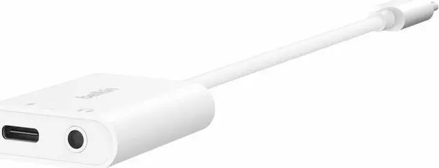 Alt view image 3 of 7 - Belkin RockStar 3.5mm Audio + USB-C Charge Adapter - Mini-phone/USB-C Audio/Data Transfer Cable for Smartphone, Tablet, Notebook, Audio Device, USB Device - First End: 1 x 24-pin USB Type C - Male - S