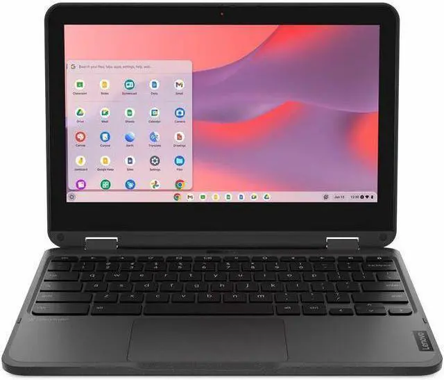 Main image of Lenovo 500e Chromebook Gen 4s 83L40001US 11.6" Touchscreen Convertible 2 in 1 Chromebook - HD - Intel N-Series N100 - 8 GB - 64 GB Flash Memory - English Keyboard - Gray - Intel Chip - 1366 x 768