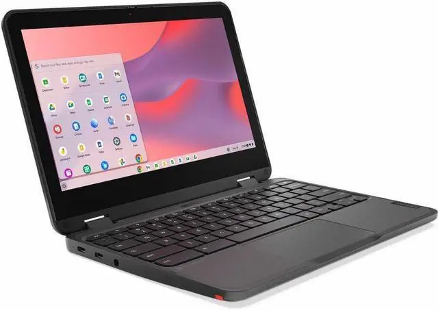 Alt view image 2 of 10 - Lenovo 500e Chromebook Gen 4s 83L40001US 11.6" Touchscreen Convertible 2 in 1 Chromebook - HD - Intel N-Series N100 - 8 GB - 64 GB Flash Memory - English Keyboard - Gray - Intel Chip - 1366 x 768