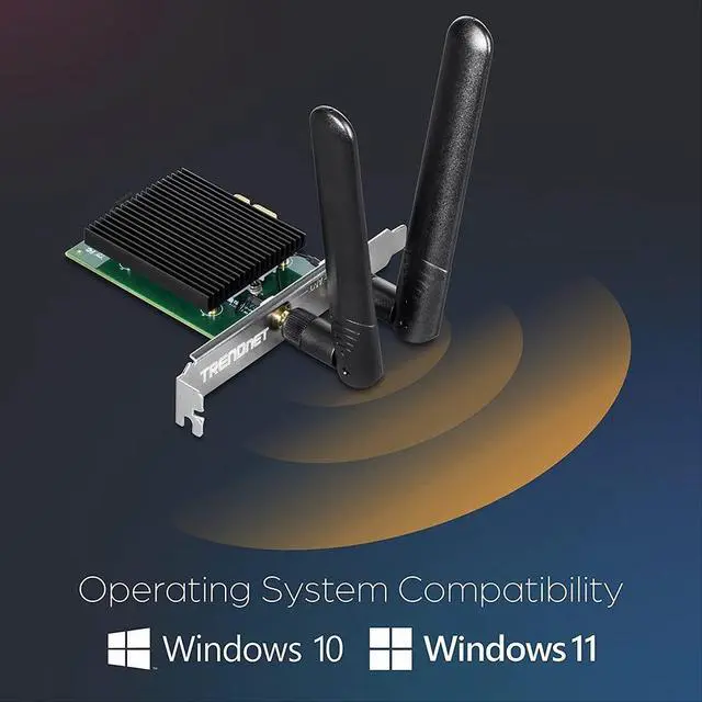 Alt view image 14 of 15 - TRENDnet TEW-907ECH, AX3000 Wireless Dual Band & Bluetooth® 5.2 (Class 2)
PCIe Adapter