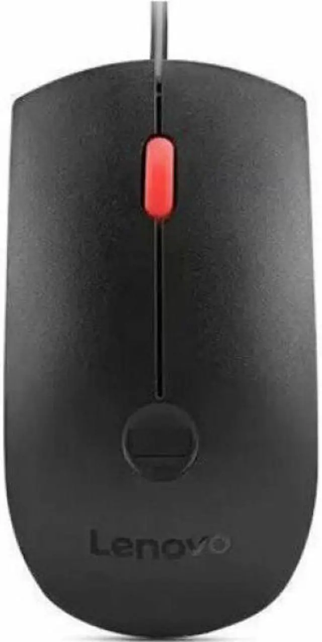 Alt view image 2 of 7 - Lenovo Fingerprint Biometric USB Mouse Gen 2 - Optical - Cable - Black - USB Type A - 1600 dpi - Scroll Wheel - 3 Button(s) - Symmetrical