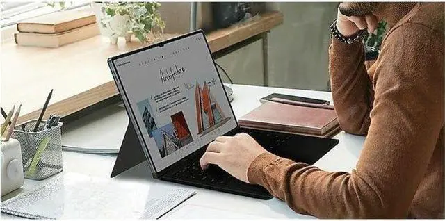 Alt view image 6 of 7 - Samsung Keyboard/Cover Case Samsung Galaxy Tab S10 Ultra, Galaxy Tab S9 Ultra Tablet - Black - 8.5" Height x 12.8" Width x 0.6" Depth