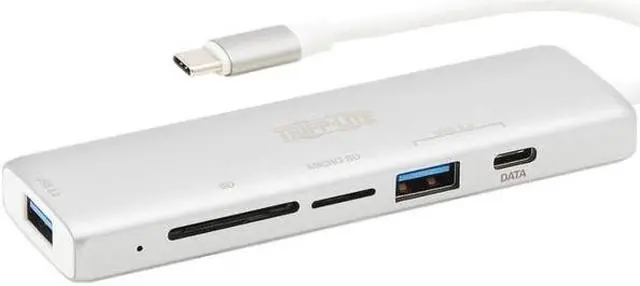 Alt view image 6 of 19 - Tripp Lite USB C Multiport Adapter 2x USB-A 1x USB-C Card Reader U4600022AMC1