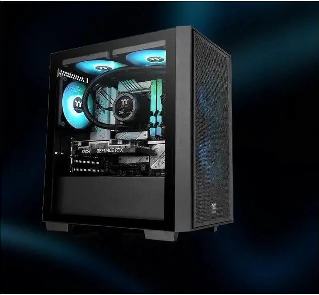 Alt view image 16 of 17 - Thermaltake Versa H16 TG ARGB Black Micro ATX Tower Case Tempered Glass Side Panel 3 Pre-Installed ARGB Fans CA-1Y8-00S1WN-02