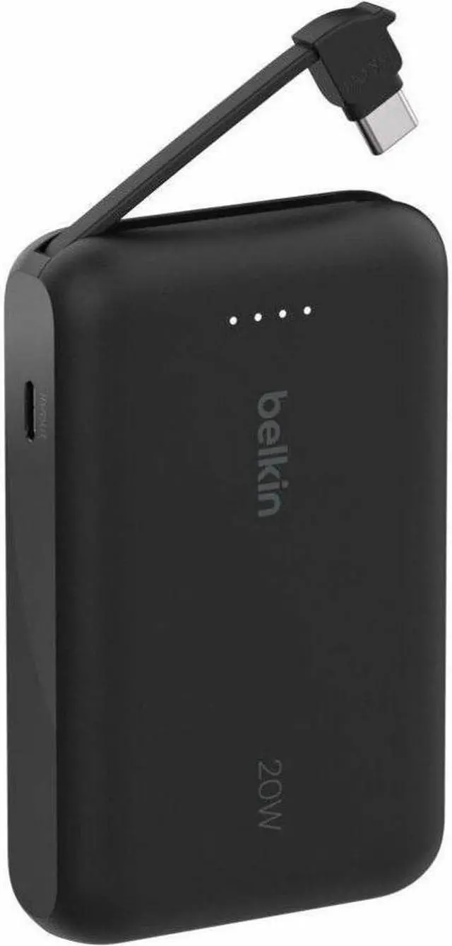 Alt view image 7 of 14 - Belkin BoostCharge Power Bank 10K With Integrated Cable - For Smartphone, Tablet PC, iPad mini, iPad, iPad Pro - 10000 mAh - Black