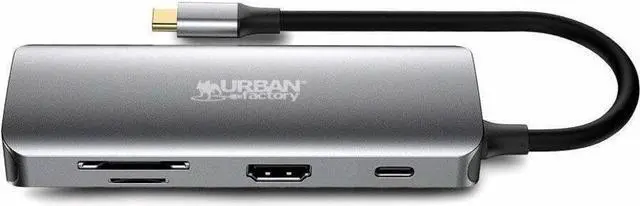 Alt view image 3 of 8 - Urban Factory HUBEE Docking Station - for Notebook/Desktop PC - Memory Card Reader - SD, microSD - USB Type C - 4K UHD - 3840 x 2160 - 4 x USB Ports - 3 x USB 3.0 - 3 x USB Type-A Ports - USB Type-A -