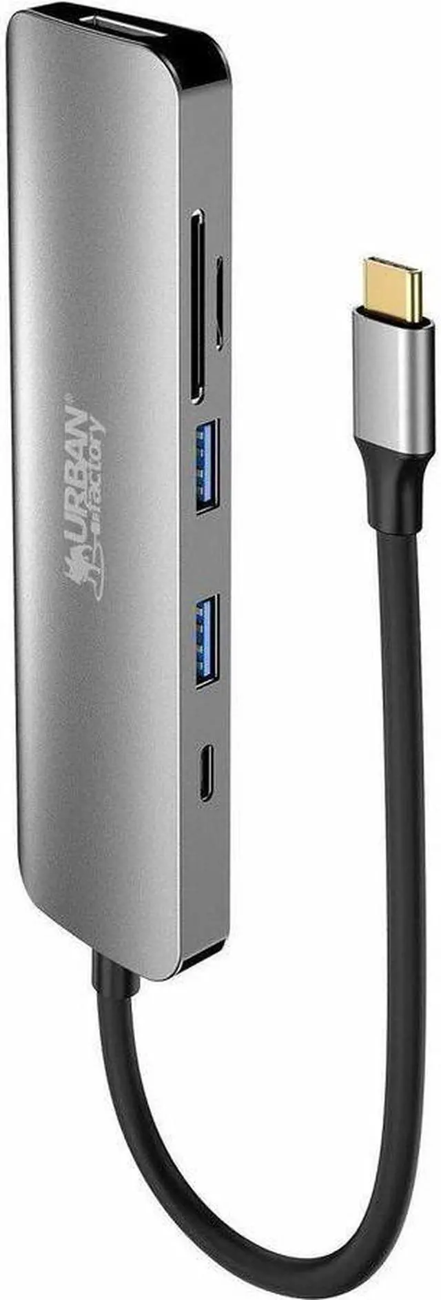 Alt view image 3 of 7 - Urban Factory HUBEE Docking Station - for Notebook/Desktop PC - Memory Card Reader - SD, microSD - USB Type C - 4K UHD - 3840 x 2160 - 3 x USB Ports - 2 x USB 3.0 - 2 x USB Type-A Ports - USB Type-A -