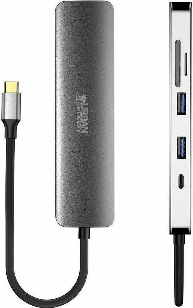 Alt view image 5 of 7 - Urban Factory HUBEE Docking Station - for Notebook/Desktop PC - Memory Card Reader - SD, microSD - USB Type C - 4K UHD - 3840 x 2160 - 3 x USB Ports - 2 x USB 3.0 - 2 x USB Type-A Ports - USB Type-A -