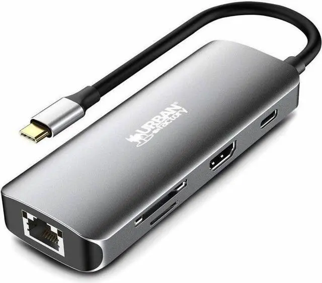 Alt view image 6 of 8 - Urban Factory HUBEE Docking Station - for Notebook/Desktop PC - Memory Card Reader - SD, microSD - USB Type C - 4K UHD - 3840 x 2160 - 4 x USB Ports - 3 x USB 3.0 - 3 x USB Type-A Ports - USB Type-A -