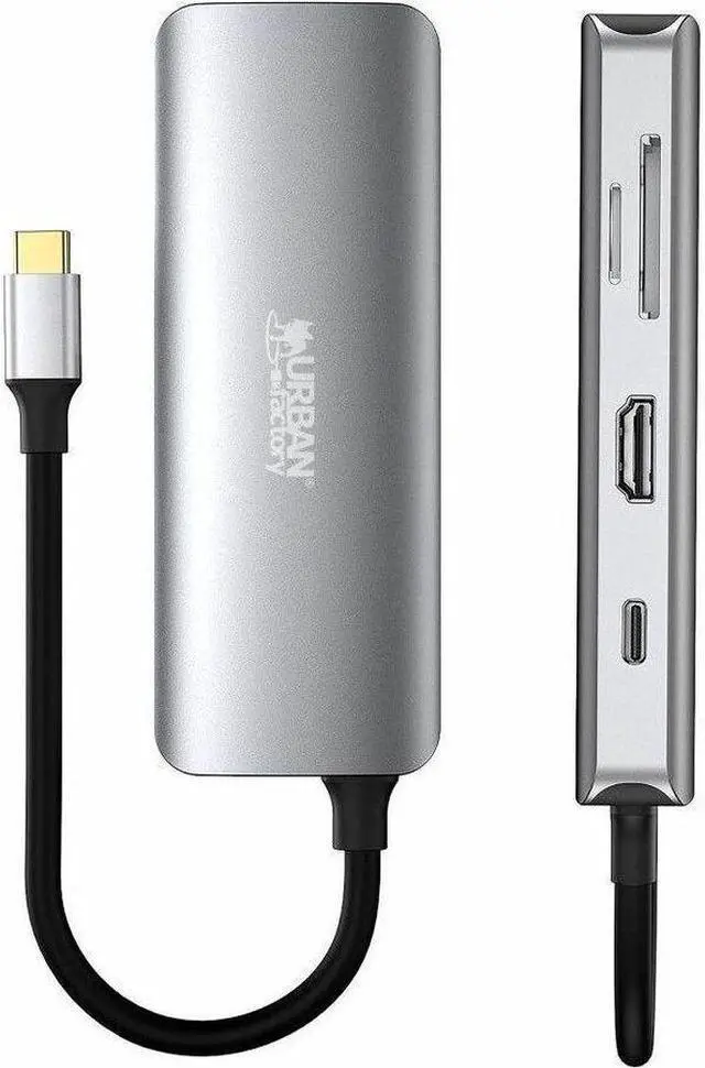 Alt view image 5 of 8 - Urban Factory HUBEE Docking Station - for Notebook/Desktop PC - Memory Card Reader - SD, microSD - USB Type C - 4K UHD - 3840 x 2160 - 4 x USB Ports - 3 x USB 3.0 - 3 x USB Type-A Ports - USB Type-A -