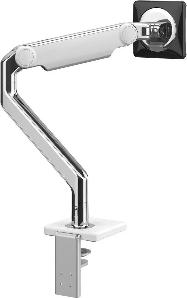 Alt view image 2 of 4 - Humanscale M21CMWBTB Clamp Mount for Monitor - Polished Aluminum, White - Height Adjustable - 2 Display(s) Supported - 15.50 lb Load Capacity - 100 x 100