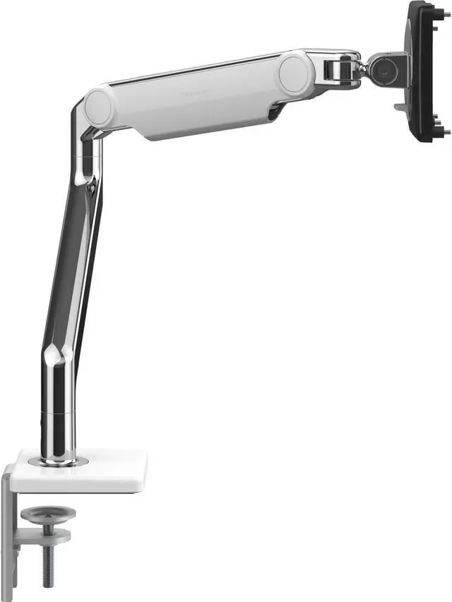 Alt view image 3 of 4 - Humanscale M21CMWBTB Clamp Mount for Monitor - Polished Aluminum, White - Height Adjustable - 2 Display(s) Supported - 15.50 lb Load Capacity - 100 x 100