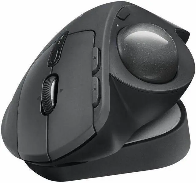 Alt view image 2 of 7 - Logitech MX Ergo S Plus Advanced Wireless Trackball Mouse, USB-C Rechargeable Wireless Ergonomic Mouse With Bluetooth and Encrypted Dongle, 6 Programmable Buttons, for PC/Mac (Graphite) - Optical - Wi