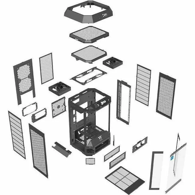 Alt view image 14 of 20 - Thermaltake Tower 250 Black Mini-ITX Mini Tower 2x120mm CT Fans Included 360mm Radiator Support 360mm GPU Clearance Dual Chamber CA-1Z9-00S1WN-00