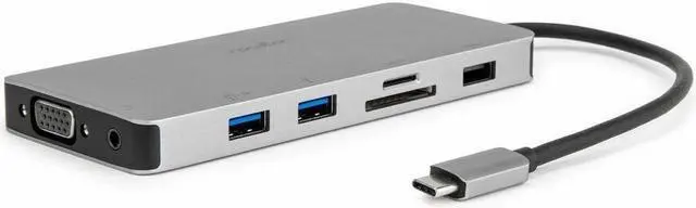 Alt view image 4 of 9 - USB-C Portable Dock Multiport Adapter 100W PD 2x HDMI 1x VGA 4x USB-A SD/TF Gigabit RJ45 3.5mm Audio Port - Premium USB C Portable Dock Multiport Adapter, 12-in-1 Hub - 2x HDMI 1x VGA, 2x USB-A, 2x US
