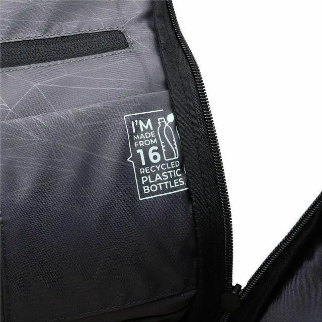 Alt view image 4 of 9 - Swissdigital LAMONE Light Blue L Backpack - LED Light System - USB Charging Port - RFID Protection Pocket - Eco-Friendly & Water Resistant Fabric - Trolley Sleeve - Fits 16" Laptop  SD1685-13