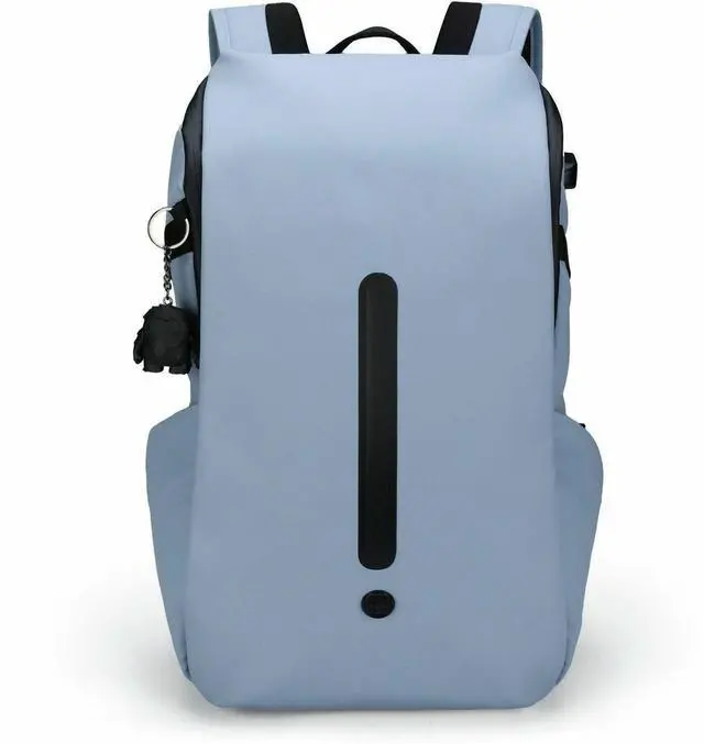 Alt view image 6 of 9 - Swissdigital LAMONE Light Blue L Backpack - LED Light System - USB Charging Port - RFID Protection Pocket - Eco-Friendly & Water Resistant Fabric - Trolley Sleeve - Fits 16" Laptop  SD1685-13