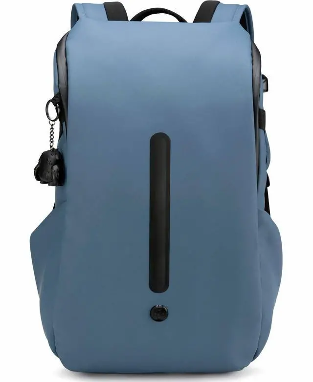 Alt view image 6 of 8 - Swissdigital LAMONE Dark Blue L Backpack - LED Light System - USB Charging Port - RFID Protection Pocket - Eco-Friendly & Water Resistant Fabric - Trolley Sleeve - Fits 16" Laptop  SD1685-16