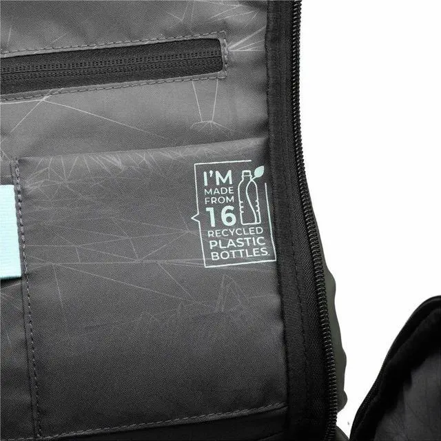 Alt view image 2 of 8 - Swissdigital LAMONE Dark Green L Backpack - LED Light System - USB Charging Port - RFID Protection Pocket - Eco-Friendly & Water Resistant Fabric - Trolley Sleeve - Fits 16" Laptop  SD1685-23