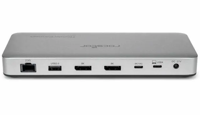 Alt view image 2 of 13 - Rocstor Premium RD14 USB4 40G Portable Dock - for Notebook/Desktop PC/Tablet/Monitor - Charging Capability - 134 W - USB4 - 2 Displays Supported - 8K @ 30Hz, 4K @ 60Hz, 4K @ 144Hz, 4K @30Hz - 7680 x 4