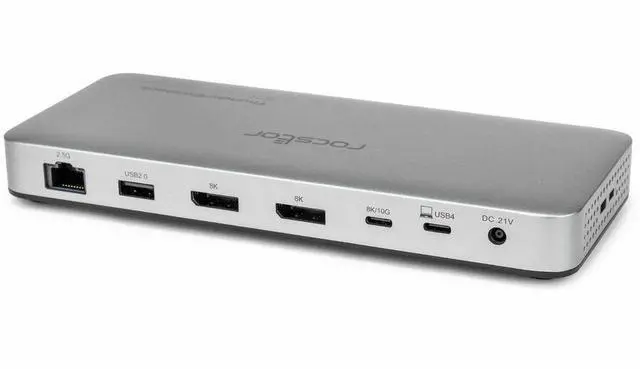 Alt view image 3 of 13 - Rocstor Premium RD14 USB4 40G Portable Dock - for Notebook/Desktop PC/Tablet/Monitor - Charging Capability - 134 W - USB4 - 2 Displays Supported - 8K @ 30Hz, 4K @ 60Hz, 4K @ 144Hz, 4K @30Hz - 7680 x 4