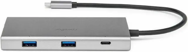 Alt view image 4 of 9 - Rocstor Premium USB-C Dual Display Portable Dock Multiport Adapter - for Notebook/Desktop PC/Tablet/Monitor - Charging Capability - USB Type C - 2 Displays Supported - 8K @ 30Hz, 4K @ 60Hz, 4K @30Hz -