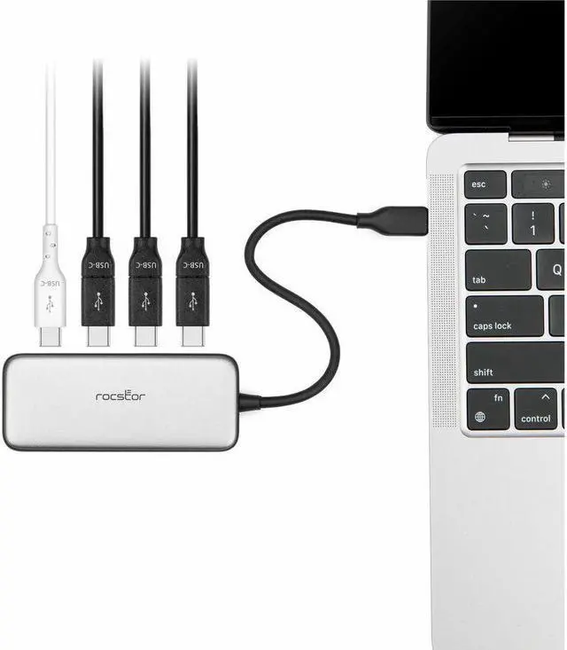 Alt view image 7 of 9 - PREMIUM USB-C HUB WITH 100W PD - USB-C TO QUAD USB-C 3.1 5GBPS PORTS - 3X USB-C