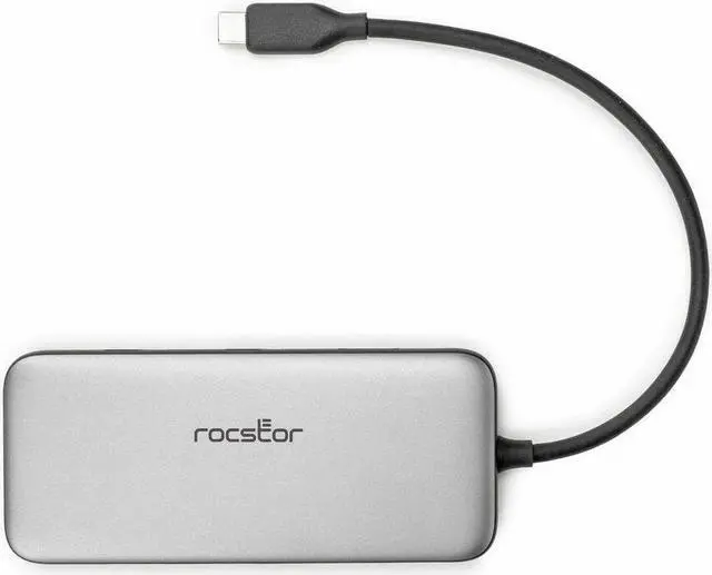 Alt view image 2 of 9 - Rocstor Type-C to HDMI/USB-A 10GX2/Type-C 10G data/SD/TF/PD Charging with DP1.4 Alt mode - for Desktop PC/Notebook/Tablet/Smartphone/Monitor/Memory Card Reader - Charging Capability - Memory Card Read