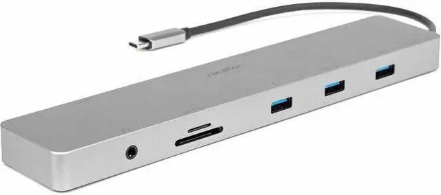 Main image of Rocstor Type-C 10-in-1 Dual Displays Portable Dock with Type-C Video - for Desktop PC/Notebook/Tablet/Smartphone/Monitor/Memory Card Reader - Charging Capability - Memory Card Reader - SD, TransFlash