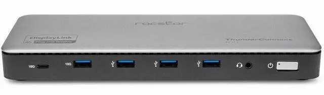 Alt view image 4 of 8 - Rocstor ThunderConnect RD11 USB-C 13-in-1 Triple Display Docking Station - for Notebook/Desktop PC/Tablet/Monitor - Charging Capability - 134 W - USB4 - 3 Displays Supported - 8K @ 30Hz, 4K @ 60Hz - 7