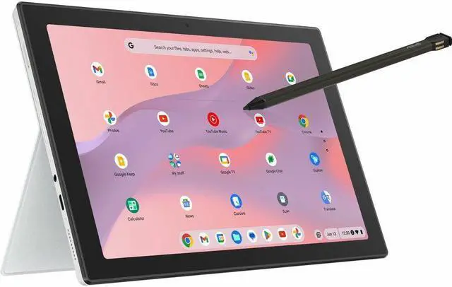 Alt view image 5 of 10 - ASUS Chromebook Detachable CM3001DM2A-YZ88T-S 10.51 inch MediaTek Kompanio 520 2.0GHz/ 8GB LPDDR4X/ 128GB EMMC/ ARM Mali-G52 MC2/ Chrome Notebook (Fog Silver)