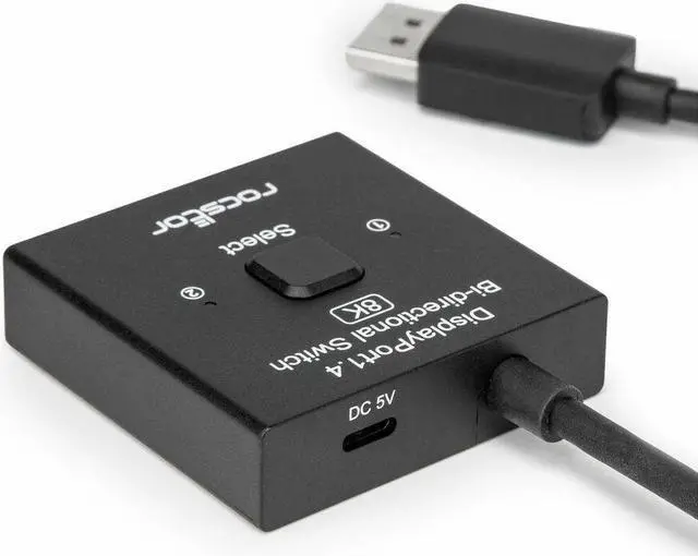 Alt view image 5 of 8 - Rocstor Premium DisplayPort1.4 Bi-directional Switcher for 8K - 4K, 8K - 7680 x 4320 - 3 x DisplayPort