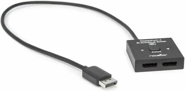 Alt view image 6 of 8 - Rocstor Premium DisplayPort1.4 Bi-directional Switcher for 8K - 4K, 8K - 7680 x 4320 - 3 x DisplayPort